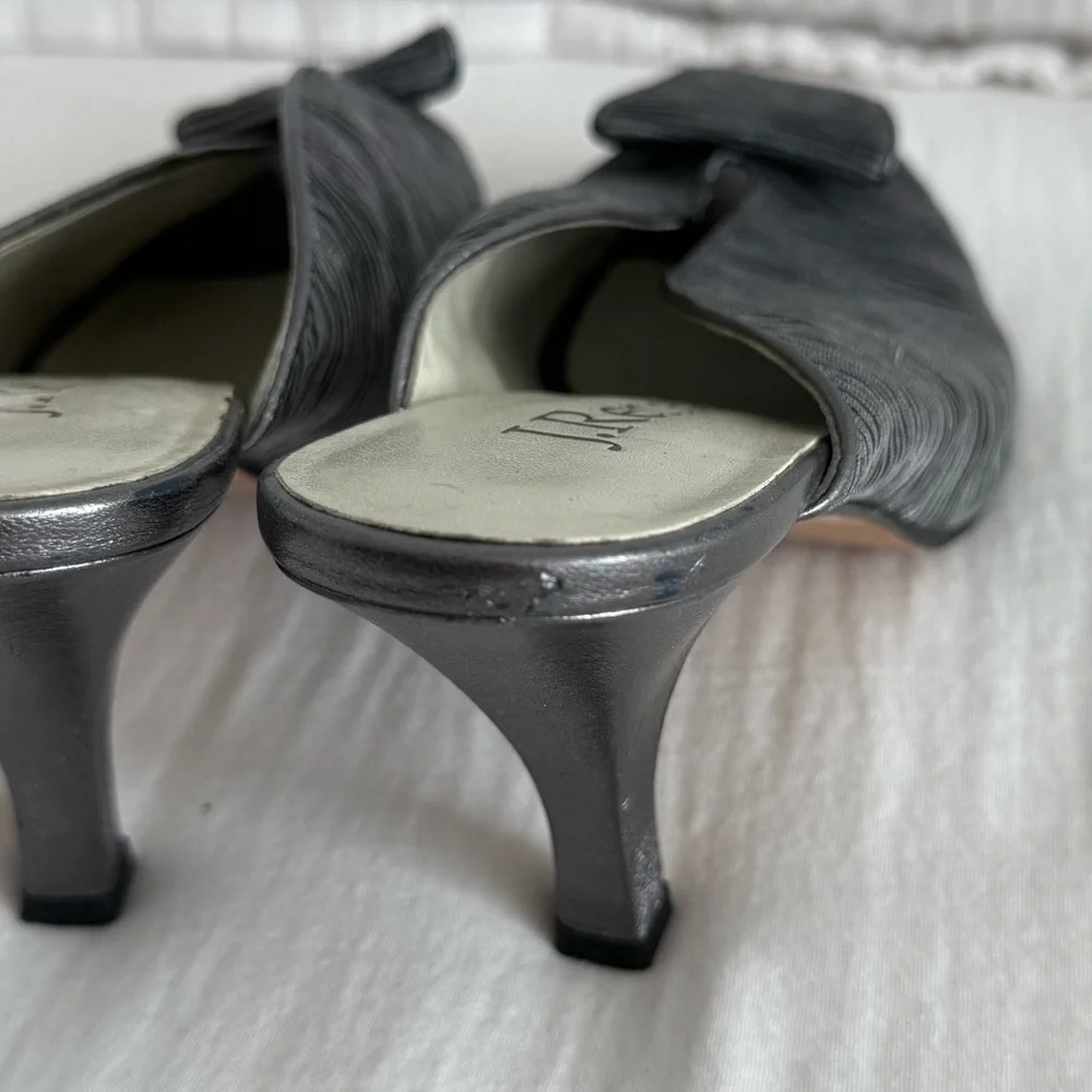 J. Renee Gray Elvira Peep-toe Fabric Mules - Picture 7 of 9